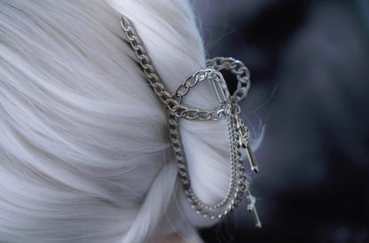 Strange Sugar - Gothic Lolita Hair Clip Alloy Bow Cross Lolita Claw Clip Accessories
