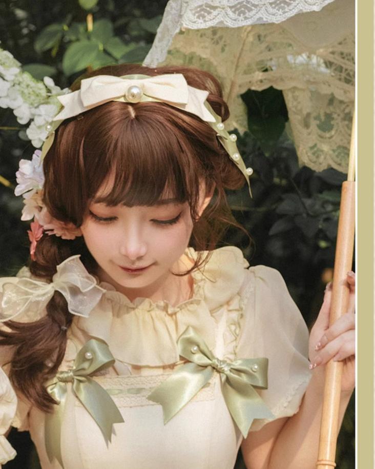 Magic Tea Party - Lena's Garland - Elegant Lolita HeaddressPearl Headband Set with Hair Clip