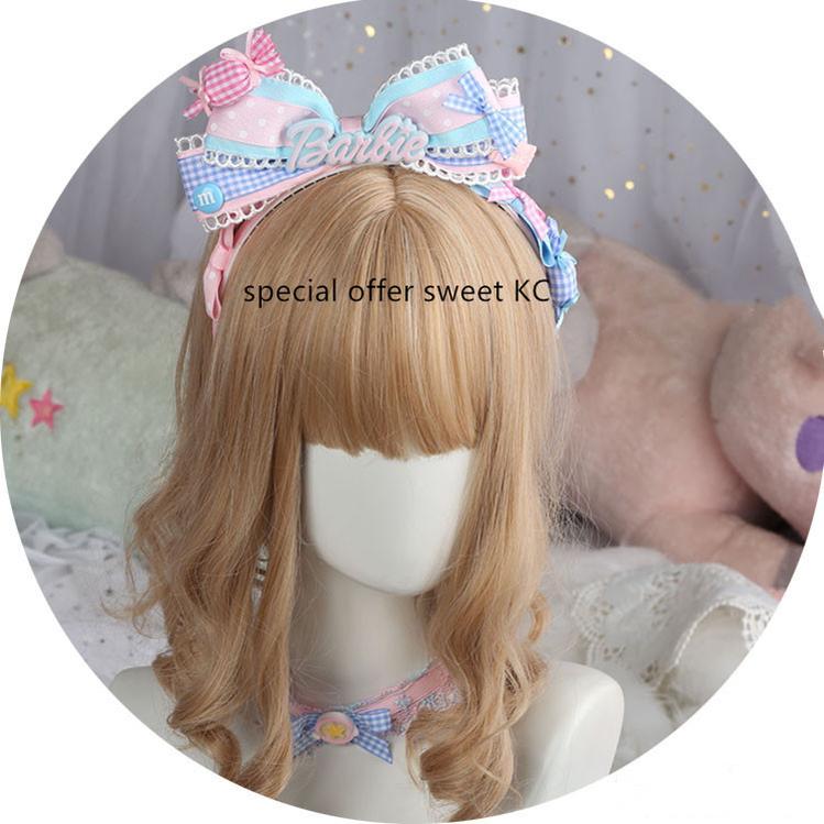 Manmeng - Pink and Blue Sweet Lolita Bow Headwear