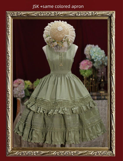 Tiny Garden - Nocturne Reminiscence - Elegant Lolita JSK Dress Multi-Wear Apron Dress Set