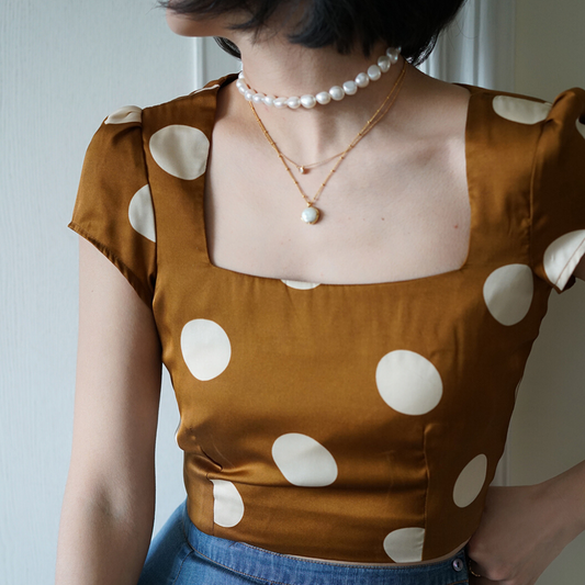 Duchess polka dot vintage blouse