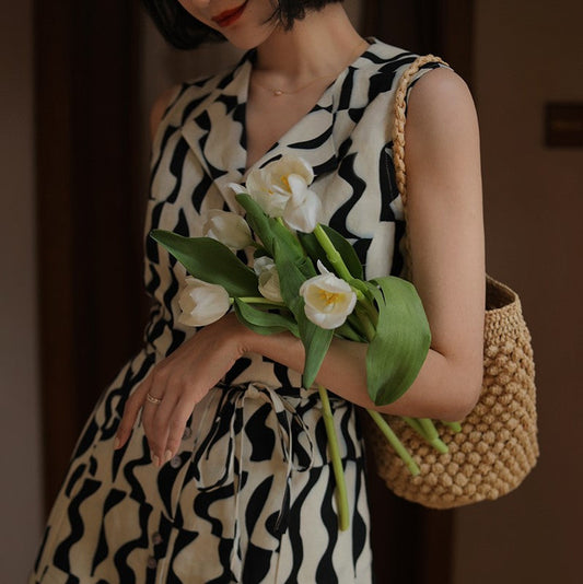 Geometric pattern classical dress