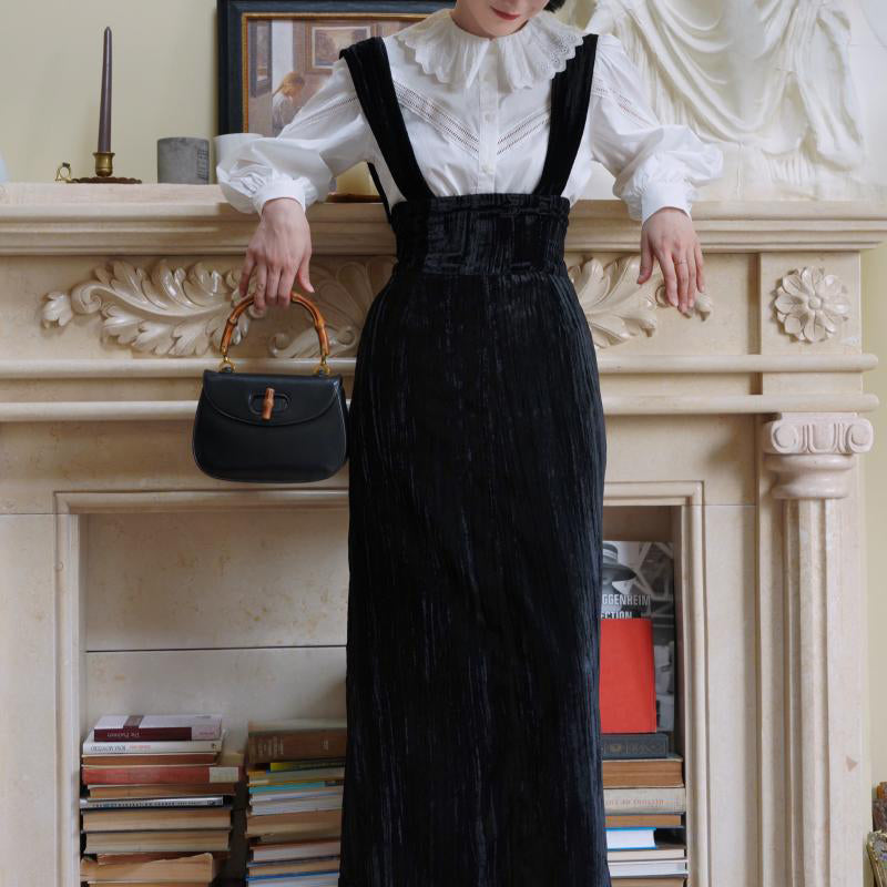 black lady velvet jumper skirt