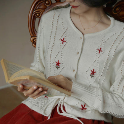 nordic girl embroidery cardigan