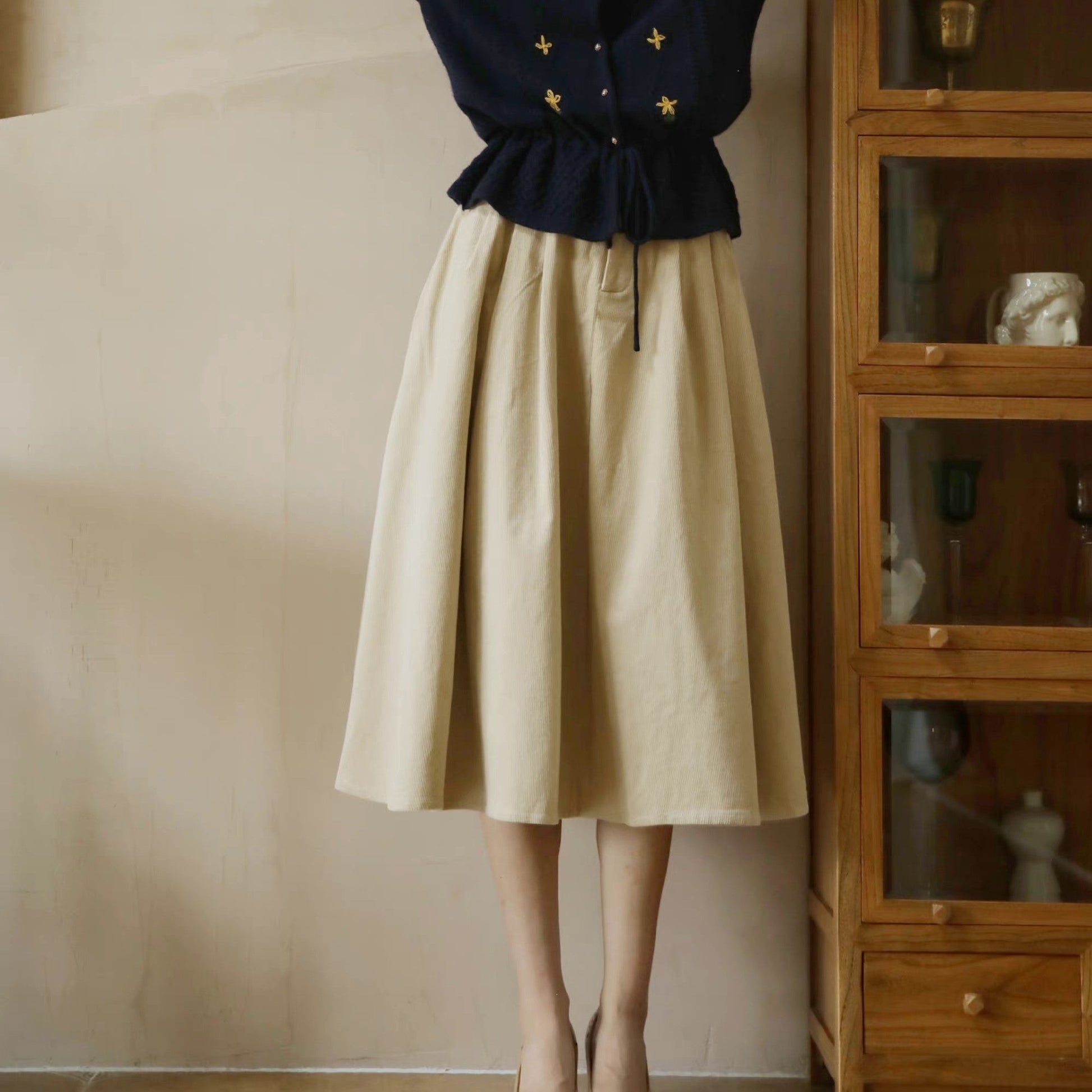 Lady Corduroy Umbrella Skirt