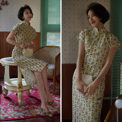 floral cheongsam dress