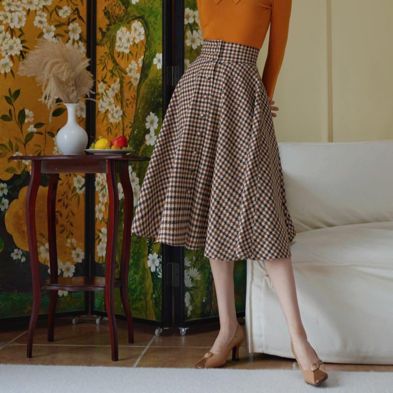 British plaid hepburn skirt