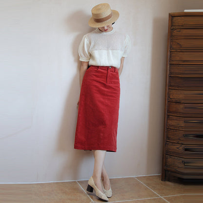 Crimson Lady Corduroy Skirt