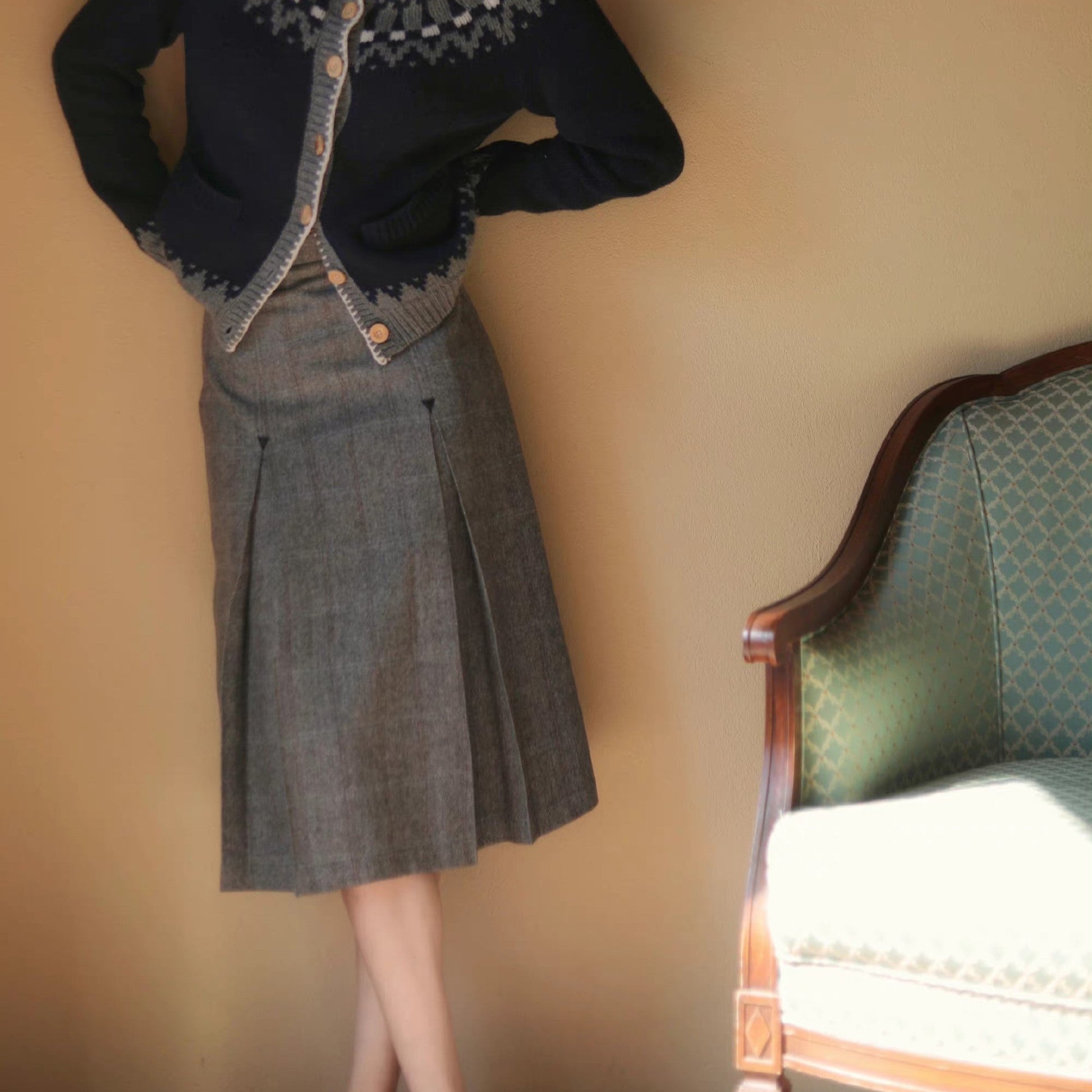 British Plaid Retro Tweed Skirt