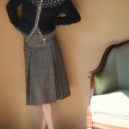 British Plaid Retro Tweed Skirt