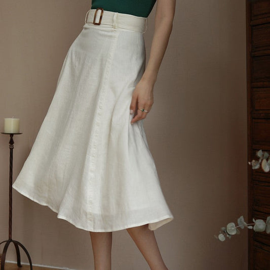 classical linen skirt