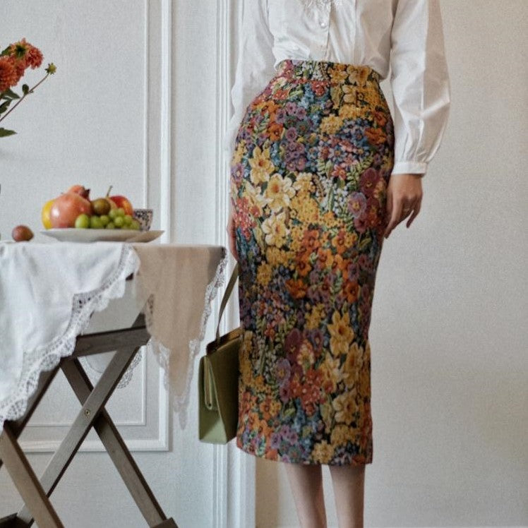 oil painting pencil skirt