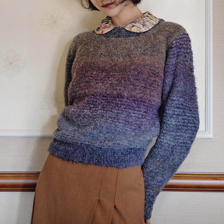 color gradation knit sweater