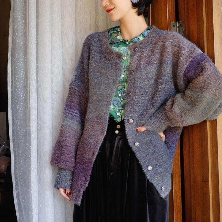 color gradation knit cardigan