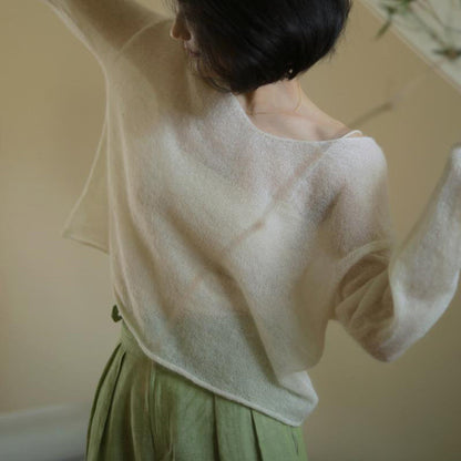 Ivory keyboard color mohair pullover