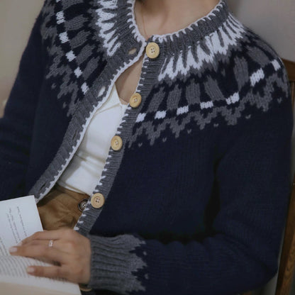 nordic pattern cardigan