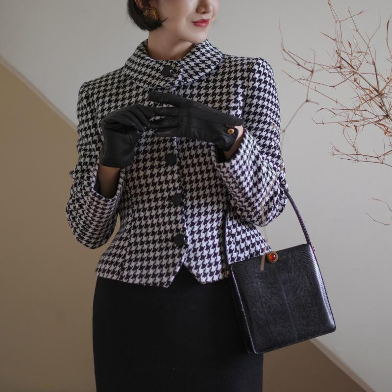 Houndstooth Retro Wool Jacket