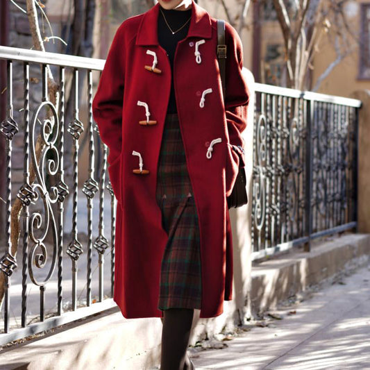 Crimson Lady Classical Duffle Coat