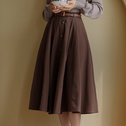 Lady's brown umbrella skirt