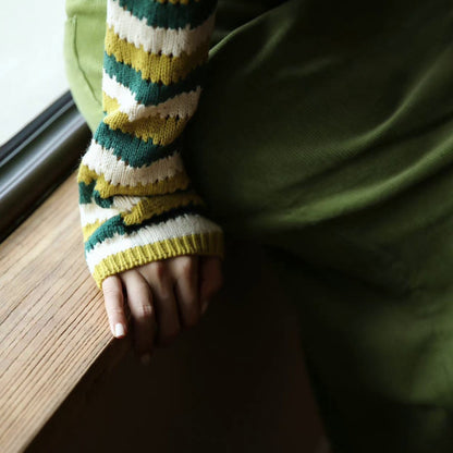 green striped cardigan