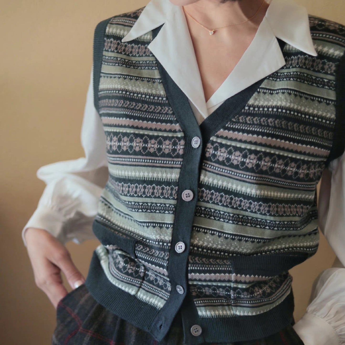 nordic knit vest