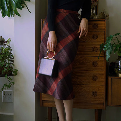 British plaid elegant skirt