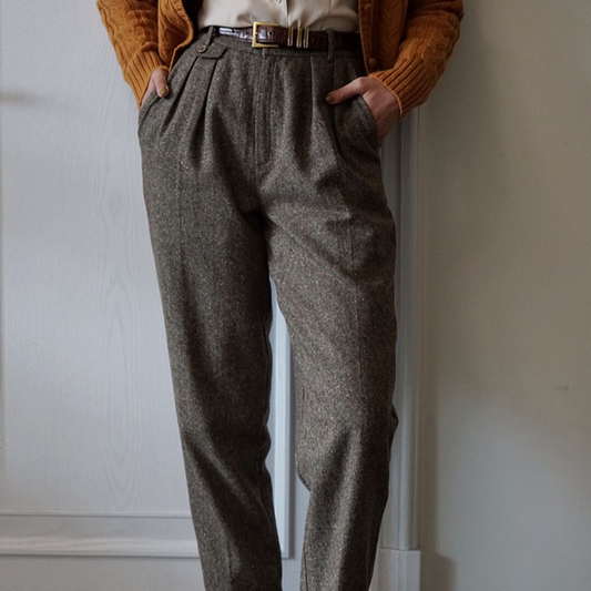 British lady's herringbone pants