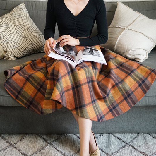 Modern vintage plaid skirt