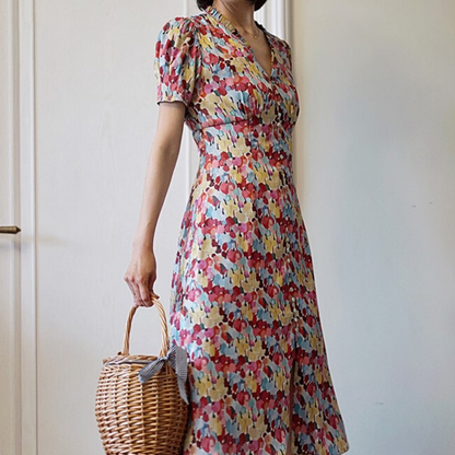 Tropical Floral Vintage Dress