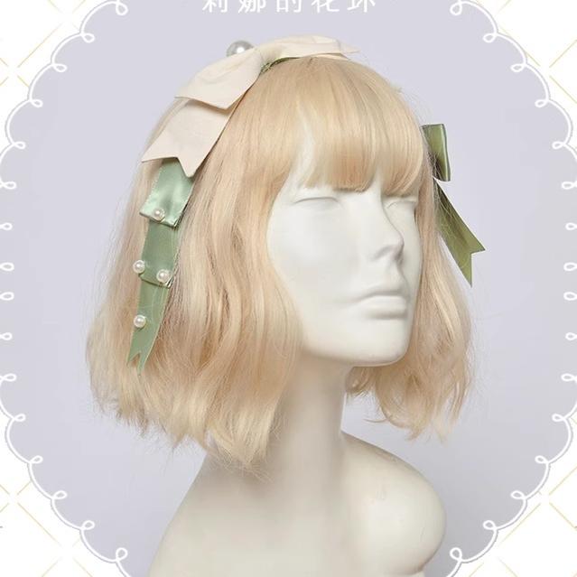 Magic Tea Party - Lena's Garland - Elegant Lolita HeaddressPearl Headband Set with Hair Clip