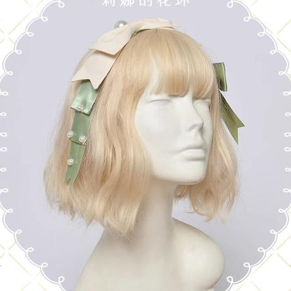 Magic Tea Party - Lena's Garland - Elegant Lolita HeaddressPearl Headband Set with Hair Clip