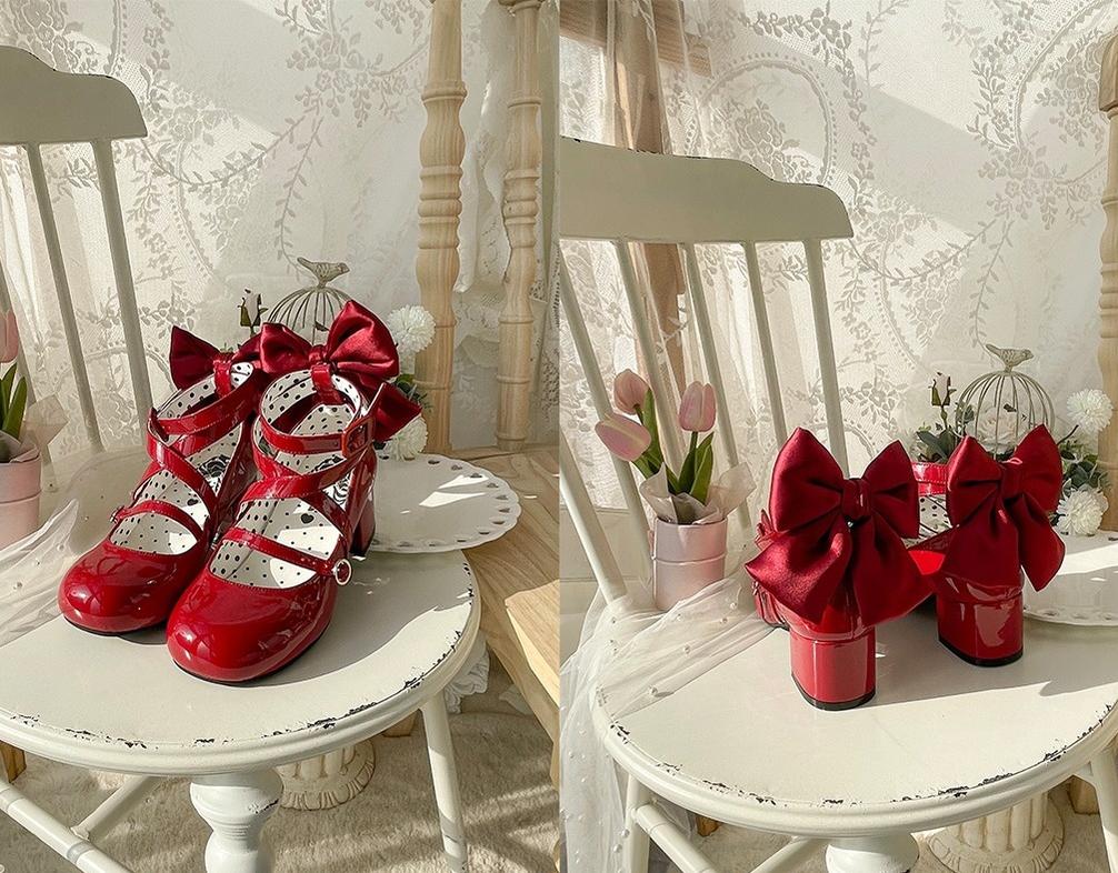 MODO - Follow in the Moonlight - Sweet Lolita Round Toe Shoes with Large Bow