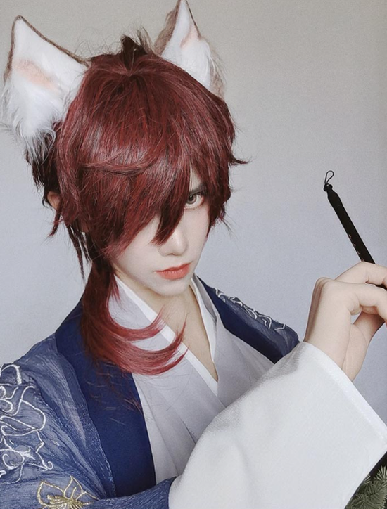 PippiPalace - Wolf Boy - Ouji Lolita Prince Red Trailing Wig