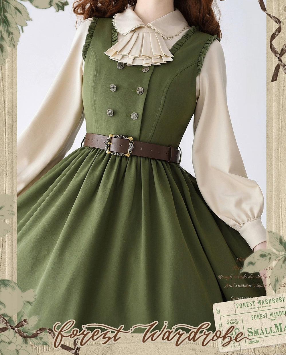 Forest Wardrobe - Little Manor - Classical Lolita JSK Dress & Long Sleeve Blouse