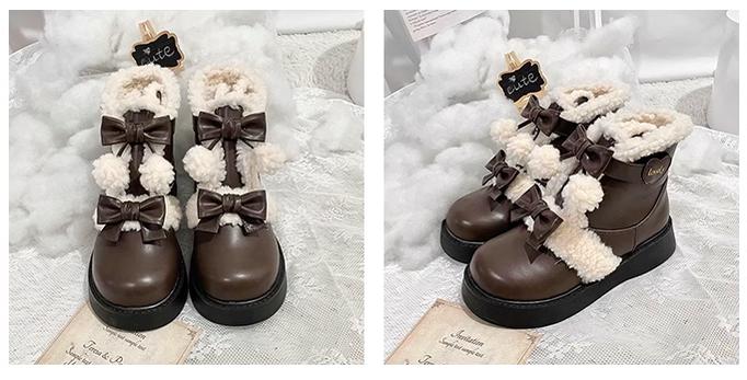 Beauty Bunny - Furry Bear - Winter Cute Lolita Shoes Short Snow Boots