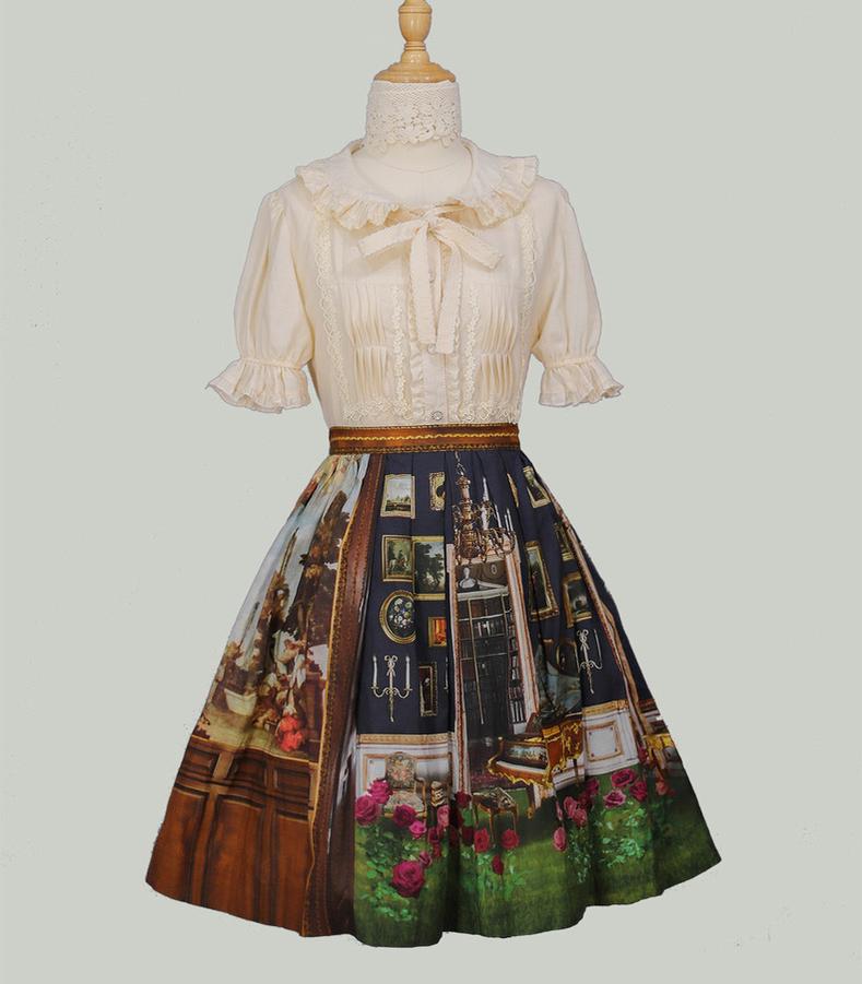 Tiny Garden - Swallowtail Butterfly - Elegant Lolita Bow Tie Blouse
