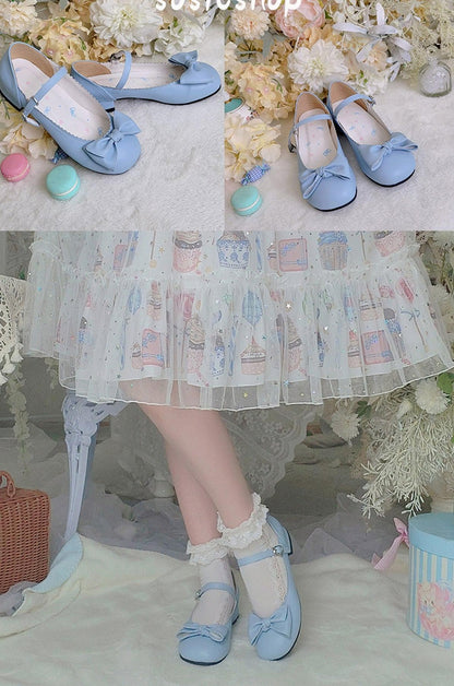 Sosic - Kawaii Lolita Bow Falt Shoes