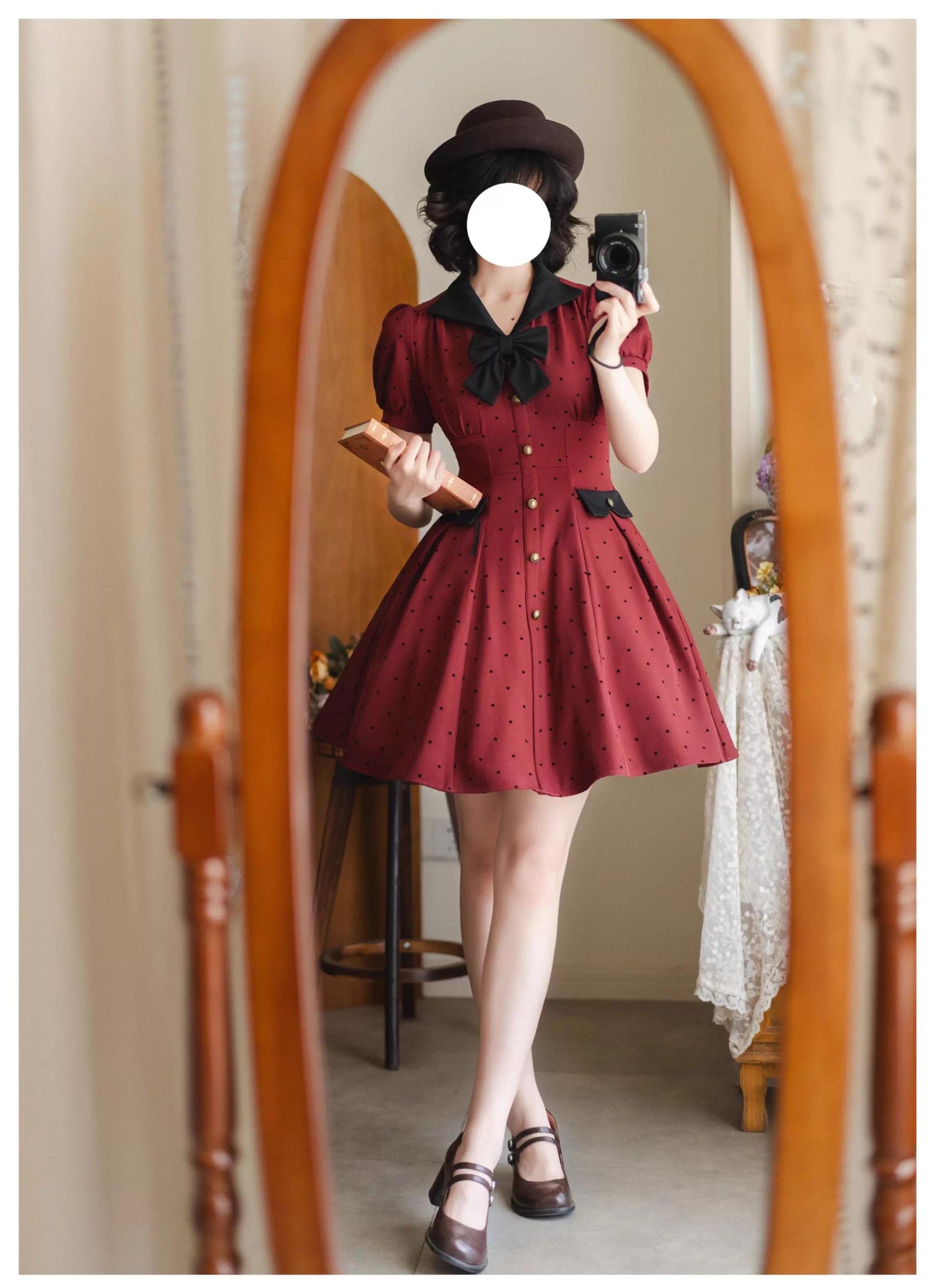 Forest Wardrobe - Forest Polka-Dot - Classic Lolita OP Dress With Polka Dots & Pockets