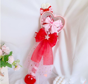 Sweetheart Endless - Sweet Lolita Fairy Wand Handmade Multicolor Heart Shaped
