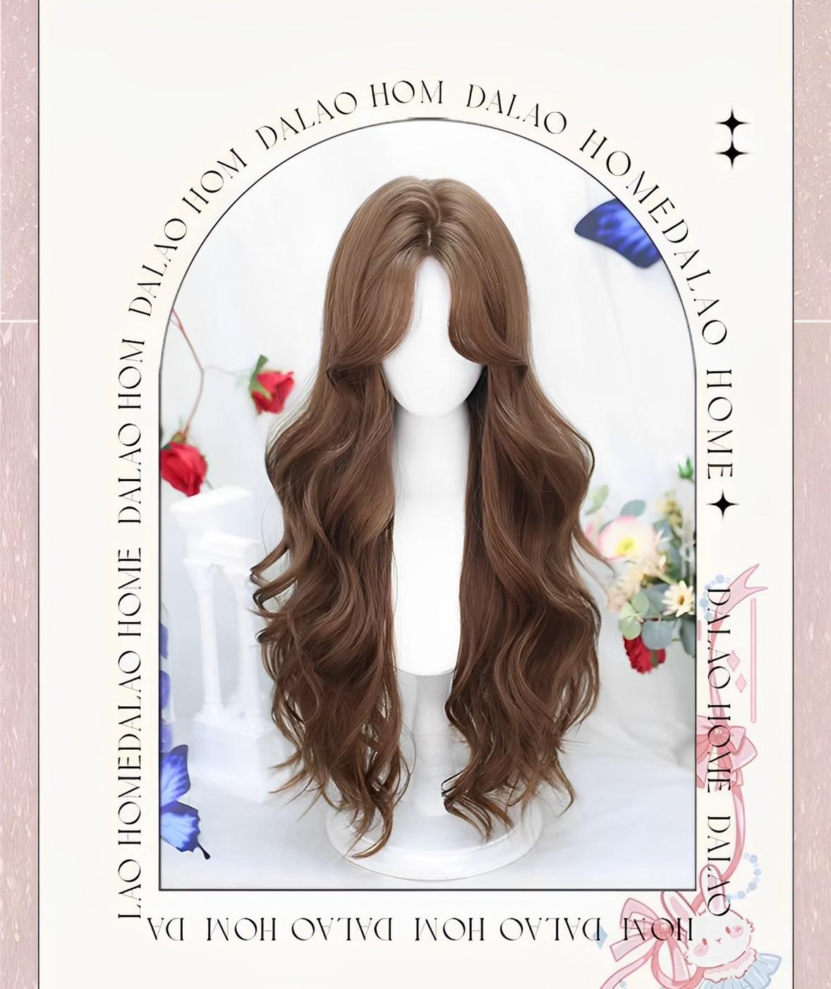 Dalao Home - Shan Li - Daily Lolita Wigs Honey Brown Long Curly Hair
