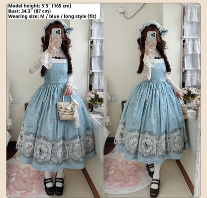 DreamWhale - Small Porcelain Plate - Classic Lolita JSK Printed Dress
