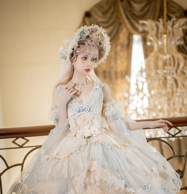 Cat Fairy - Flower Spirit - Elegant Lolita JSK Dress Summer Wedding Lolita JSK