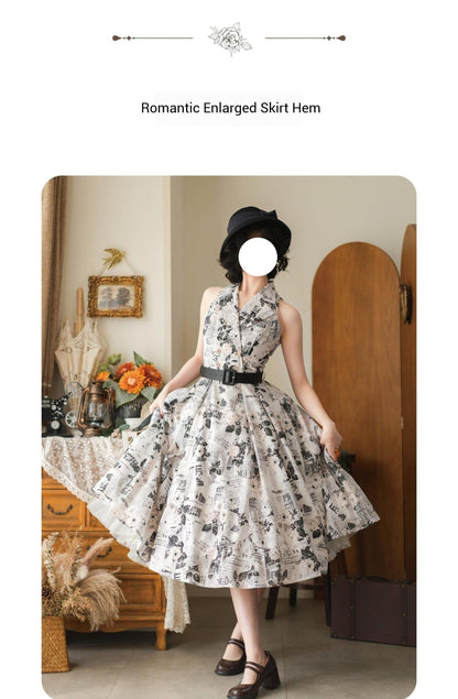 Forest Wardrobe - Afternoon Forest - Vintage Lolita Halter-neck JSK Dress in French Style