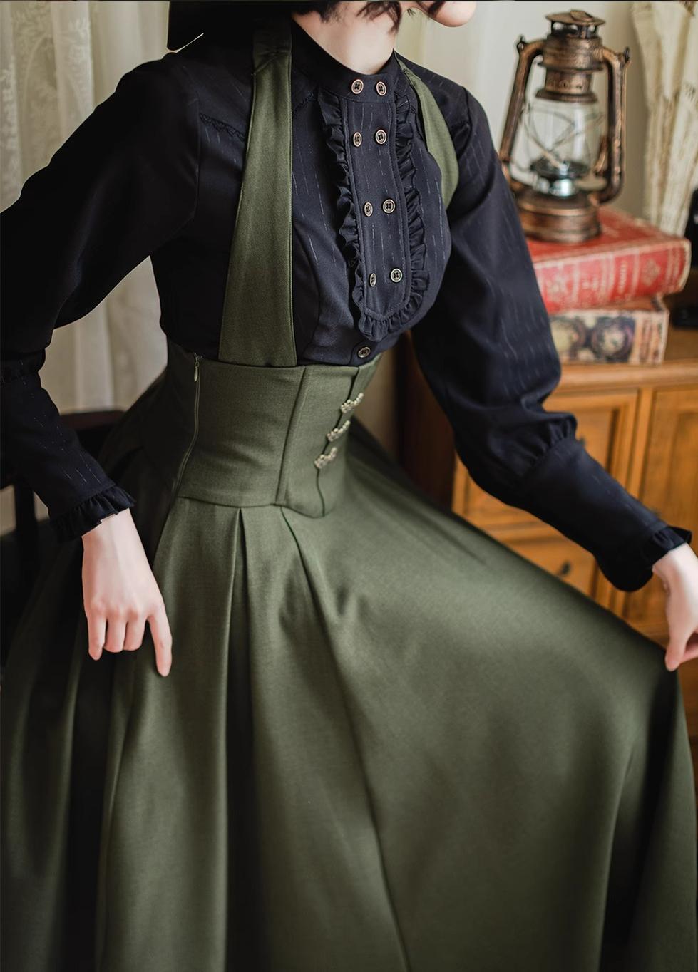 Forest Wardrobe - Vintage Lolita Fishbone Halter SK, Autumn Jacket