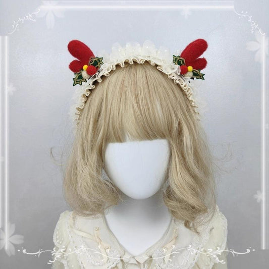 Cocoa Jam - Christmas Sweet Lolita Headdress, Antler Shaped Design