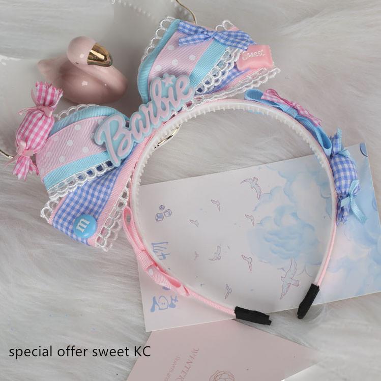 Manmeng - Pink and Blue Sweet Lolita Bow Headwear