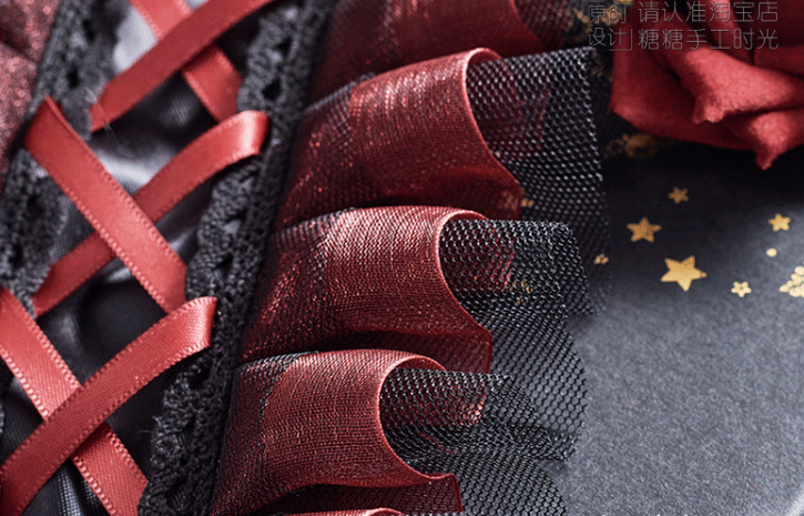 Sugar Time - Gothic Lolita Burgundy Hair Accessory