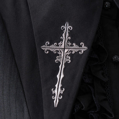 Lilizi - Redemption Song - Gothic Lolita OP Dress Cross Embroidery Tiered Hem