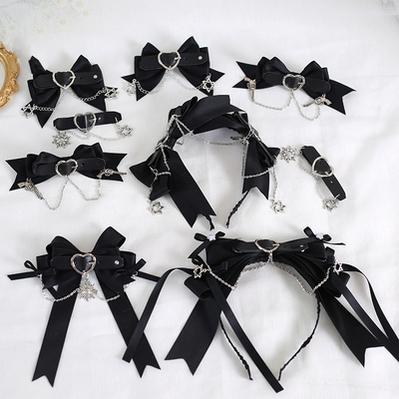 Xiaogui - Dark-themed Gothic Lolita Heart Hair Clips