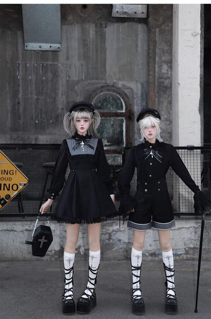CastleToo - Rules of the Otherworld - Gothic Ouji Lolita Shorts Set with Embroidery Jacket